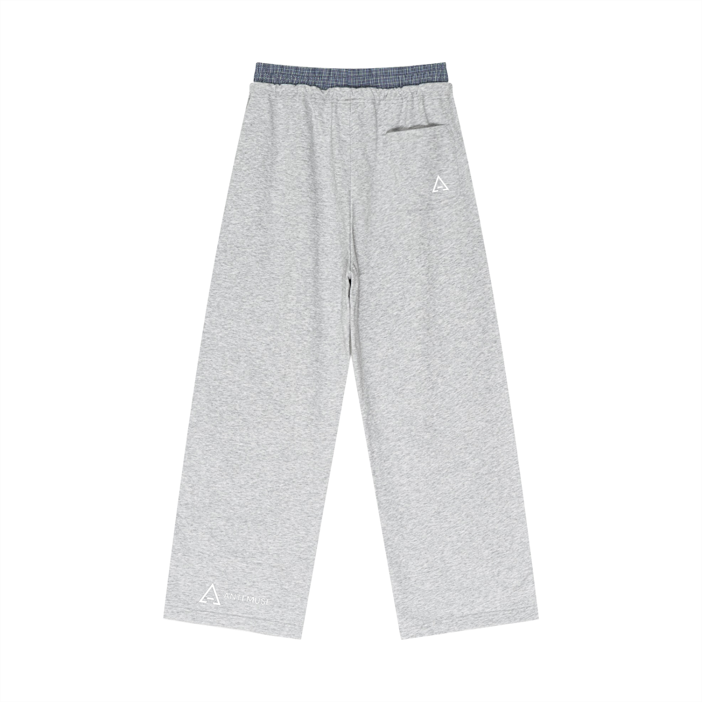 Plaid Contrast Waist Pants