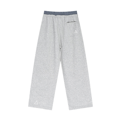 Plaid Contrast Waist Pants