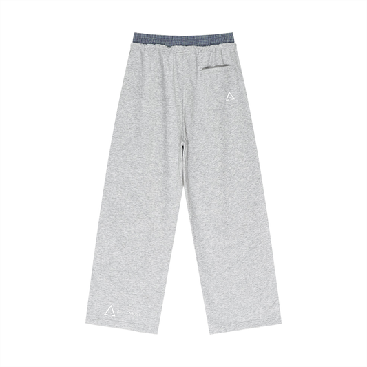 Plaid Contrast Waist Pants