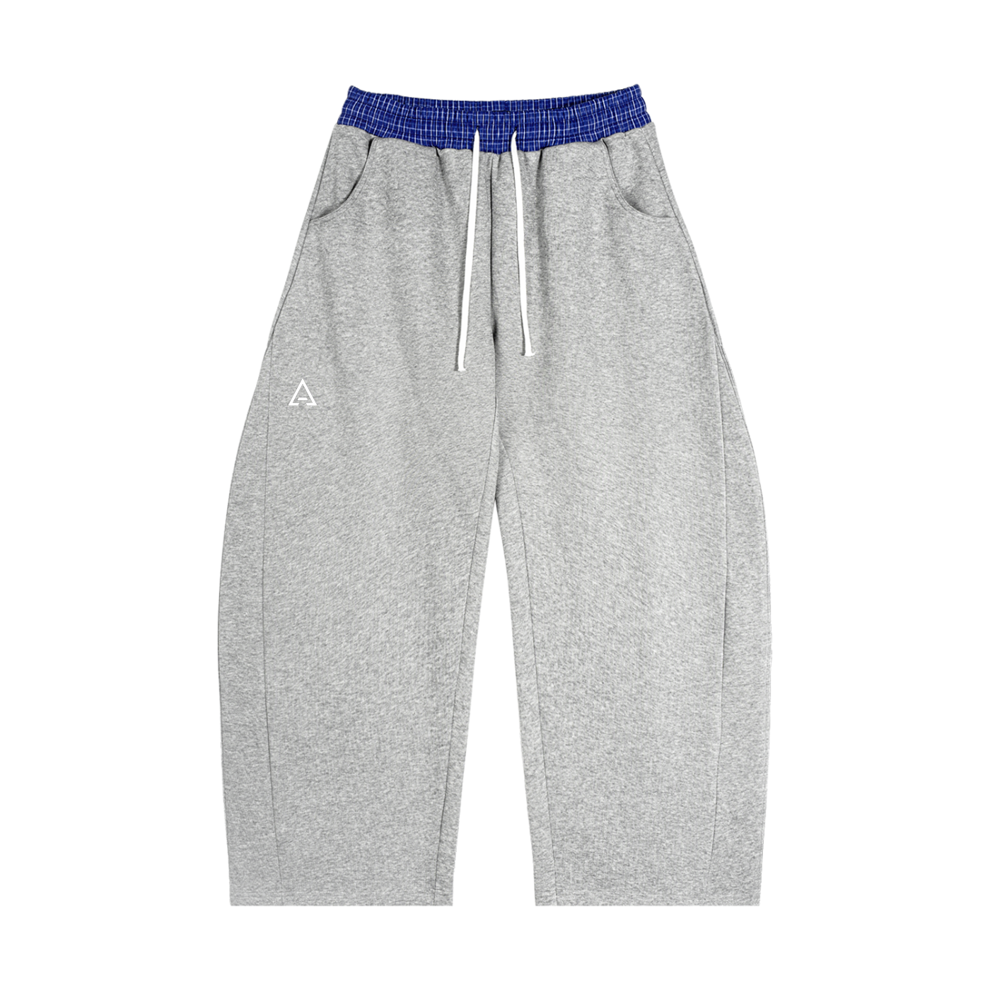 Plaid Waistband Baggy Sweatpants