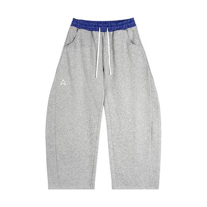 Plaid Waistband Baggy Sweatpants