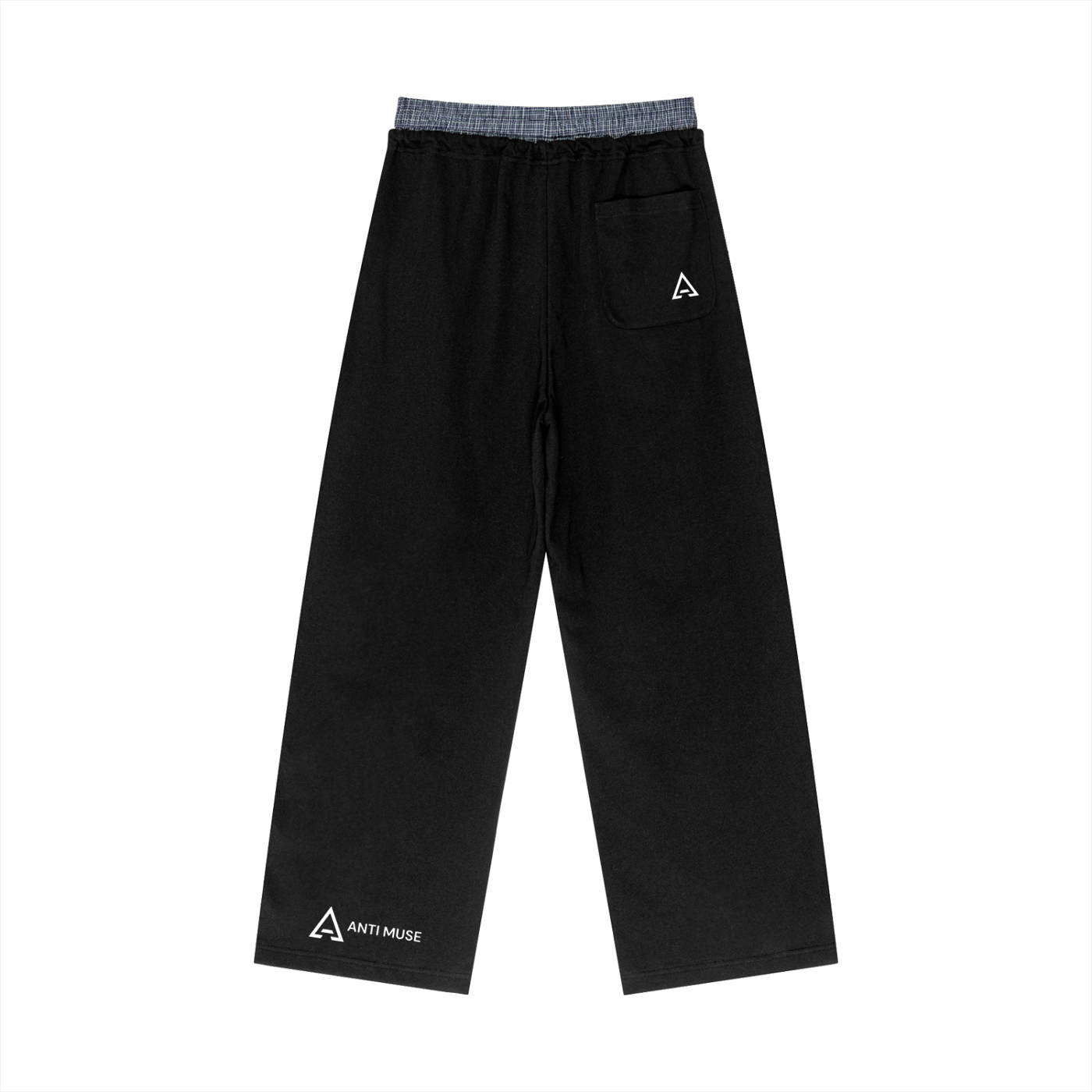 Plaid Contrast Waist Pants