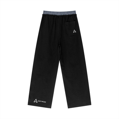 Plaid Contrast Waist Pants