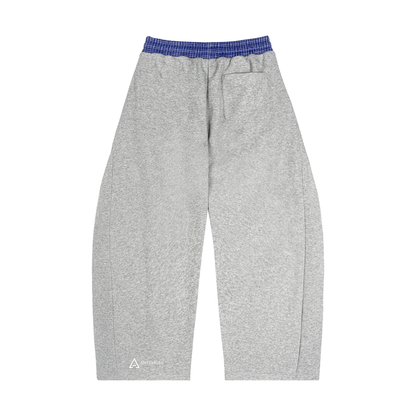 Plaid Waistband Baggy Sweatpants