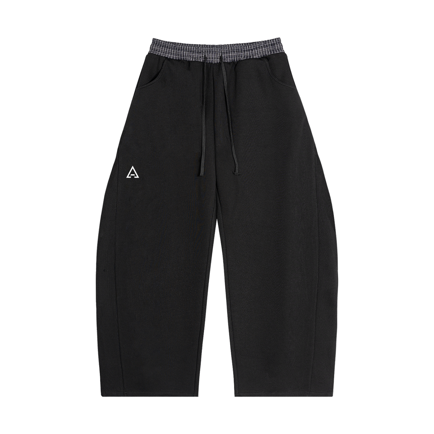 Plaid Waistband Baggy Sweatpants