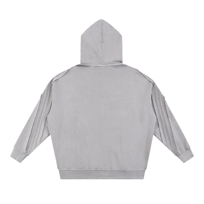 Anti Muse Raw Edge Zip Logo Hoodie