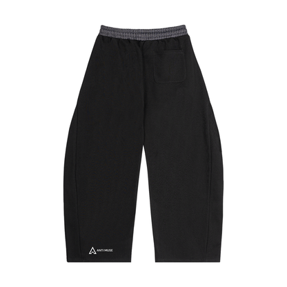 Plaid Waistband Baggy Sweatpants