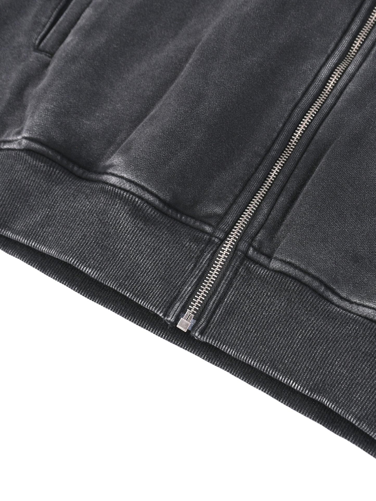 Anti Muse Raw Edge Zip Logo Hoodie