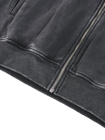 Anti Muse Raw Edge Zip Logo Hoodie