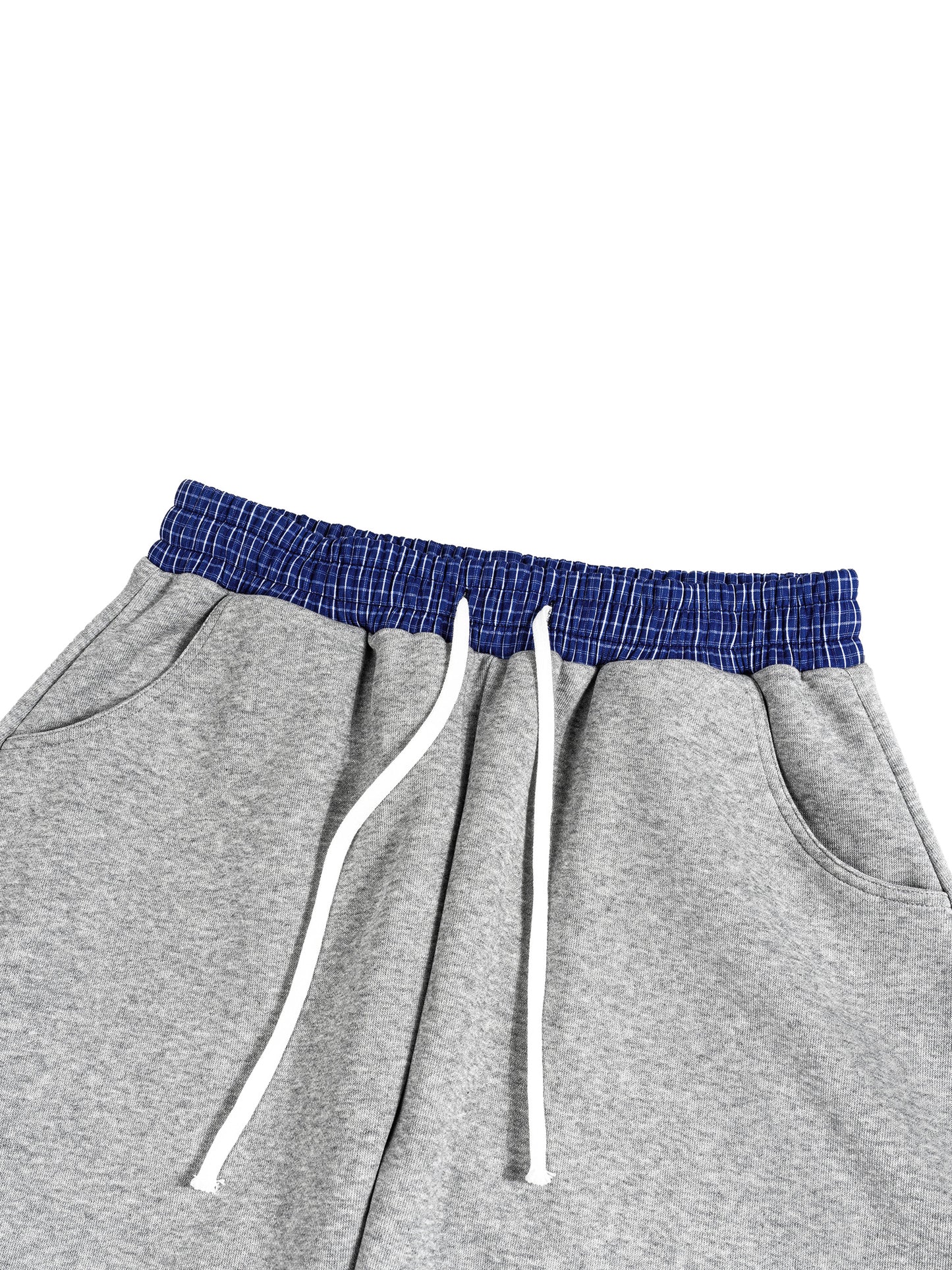 Plaid Waistband Baggy Sweatpants