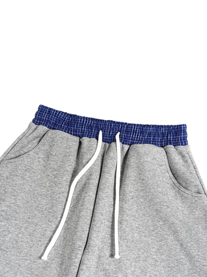 Plaid Waistband Baggy Sweatpants