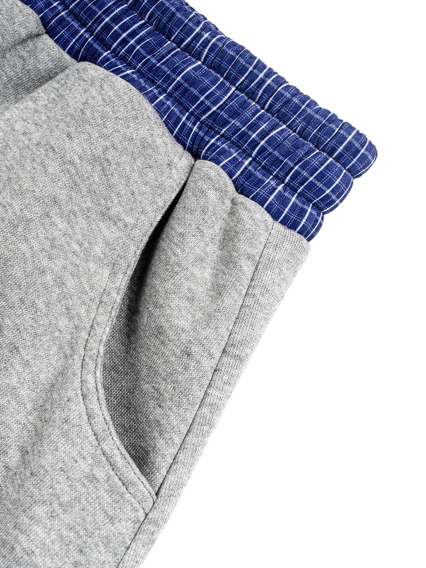 Plaid Waistband Baggy Sweatpants